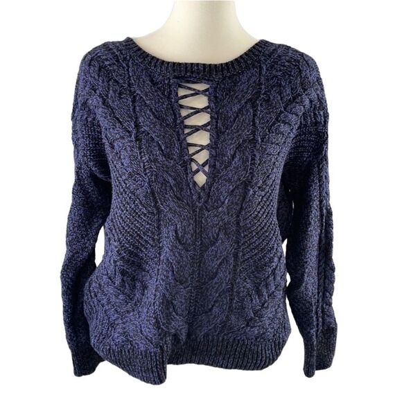 Royal Blue Express Cable Knit Sweater Sz Small - Picture 1 of 5